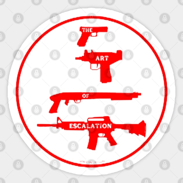 Guns And The Art Of Escalation By Abby Anime(c)(RedDistressed) Sticker by Abby Anime